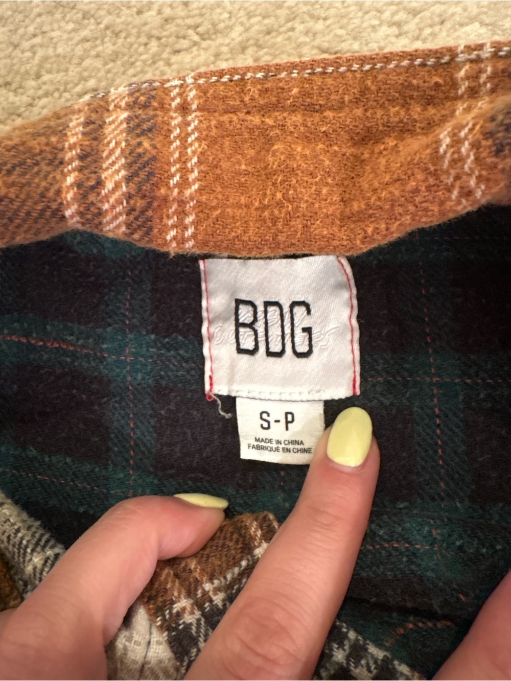 BDG Patchwork Plaid Button-Down Shirt - Brown/Green/White - Picture 5 of 5